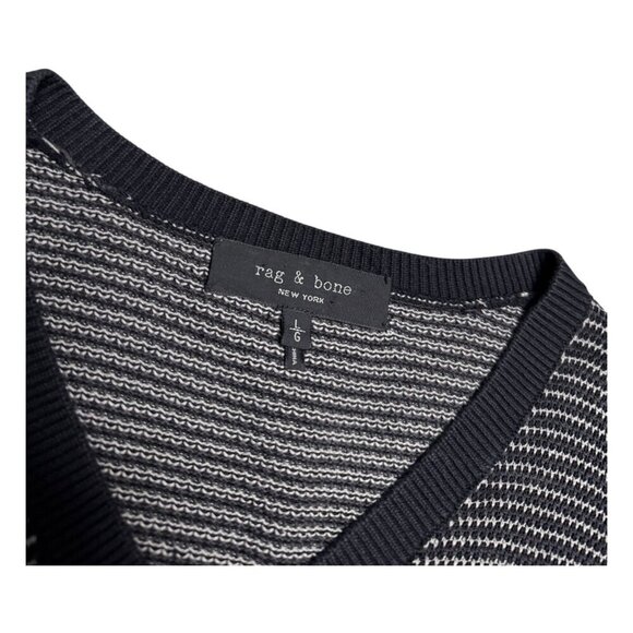 RAG & BONE Knit Luxury Designer Casual Waffle Thermal Sweater Mens Large - Picture 2 of 4